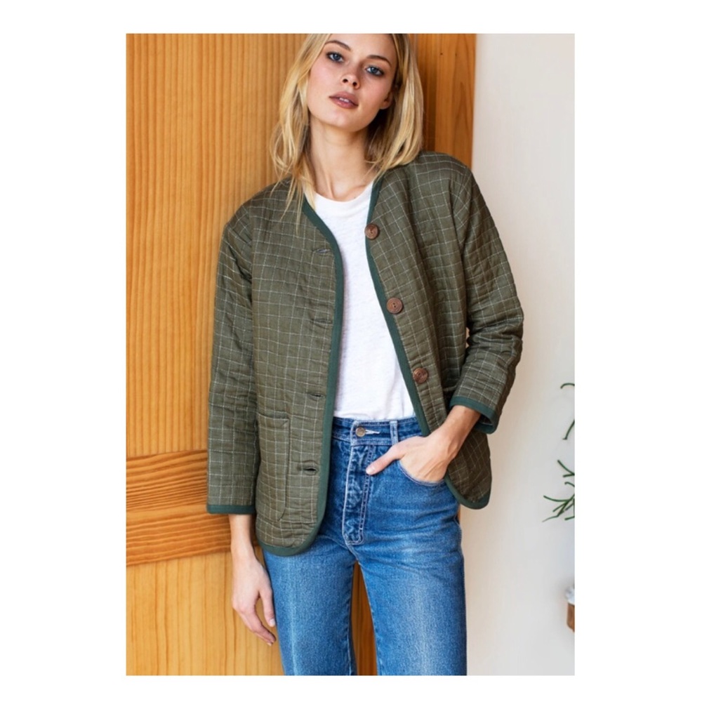 NWT Emerson Fry Quilted Jacket Moss India Organic